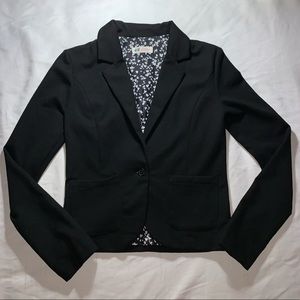 H&M girls black blazer heart jacket
